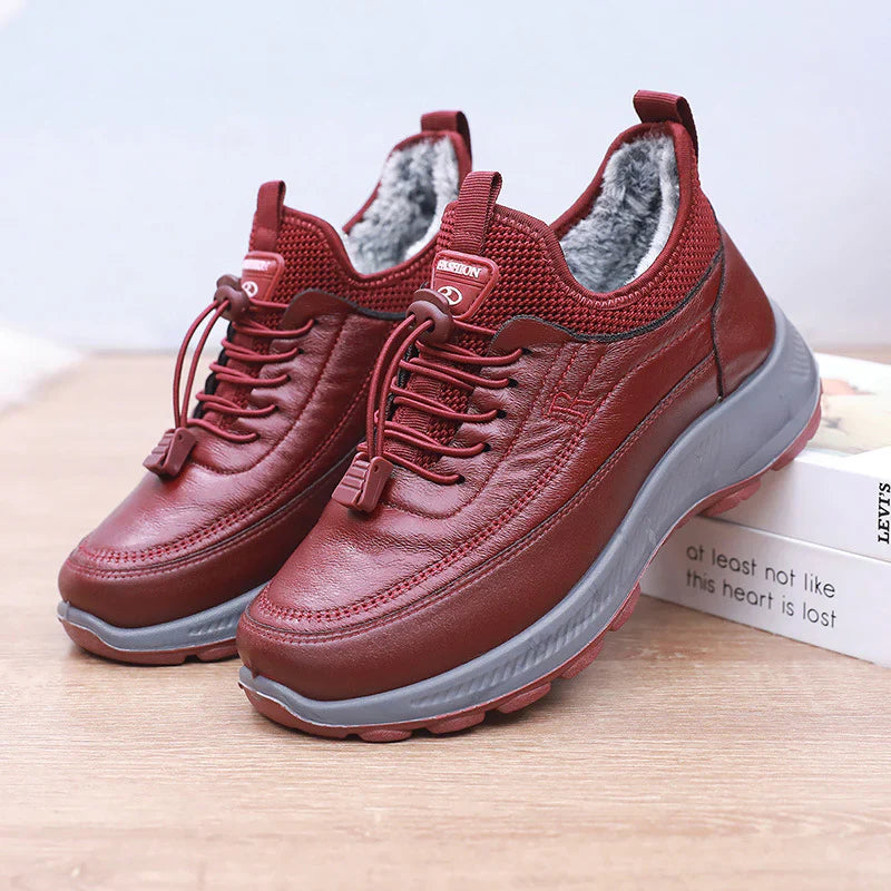 Waterproof orthopedic leather wool shoes 